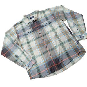 Patagonia Long Sleeve Button Front  Buckshot Shirt Organic Cotton Size Medium